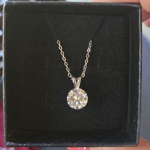 Elegant Sterling Silver Moissanite Pendant Necklace